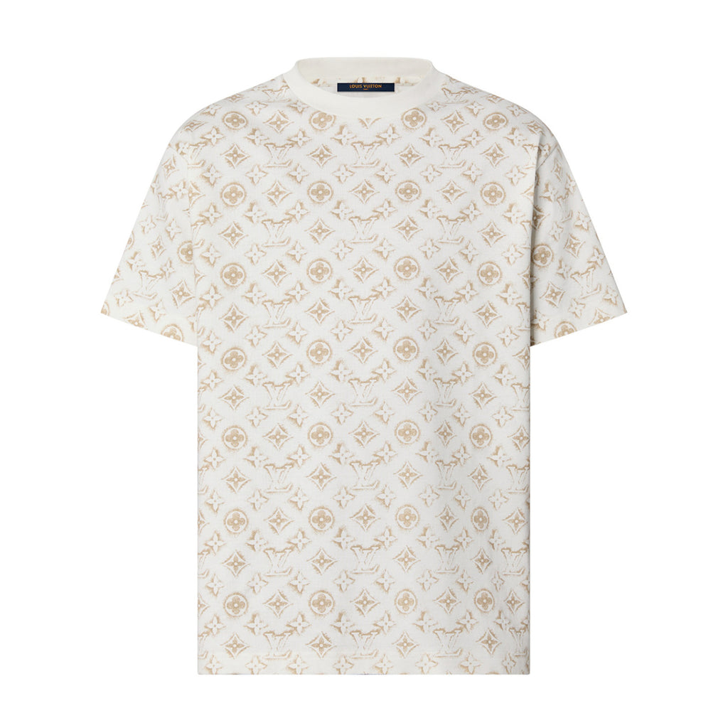 Louis Vuitton Men's Summer Logo Full Print Casual Crew Neck Cotton Short Sleeve T-Shirt #99273