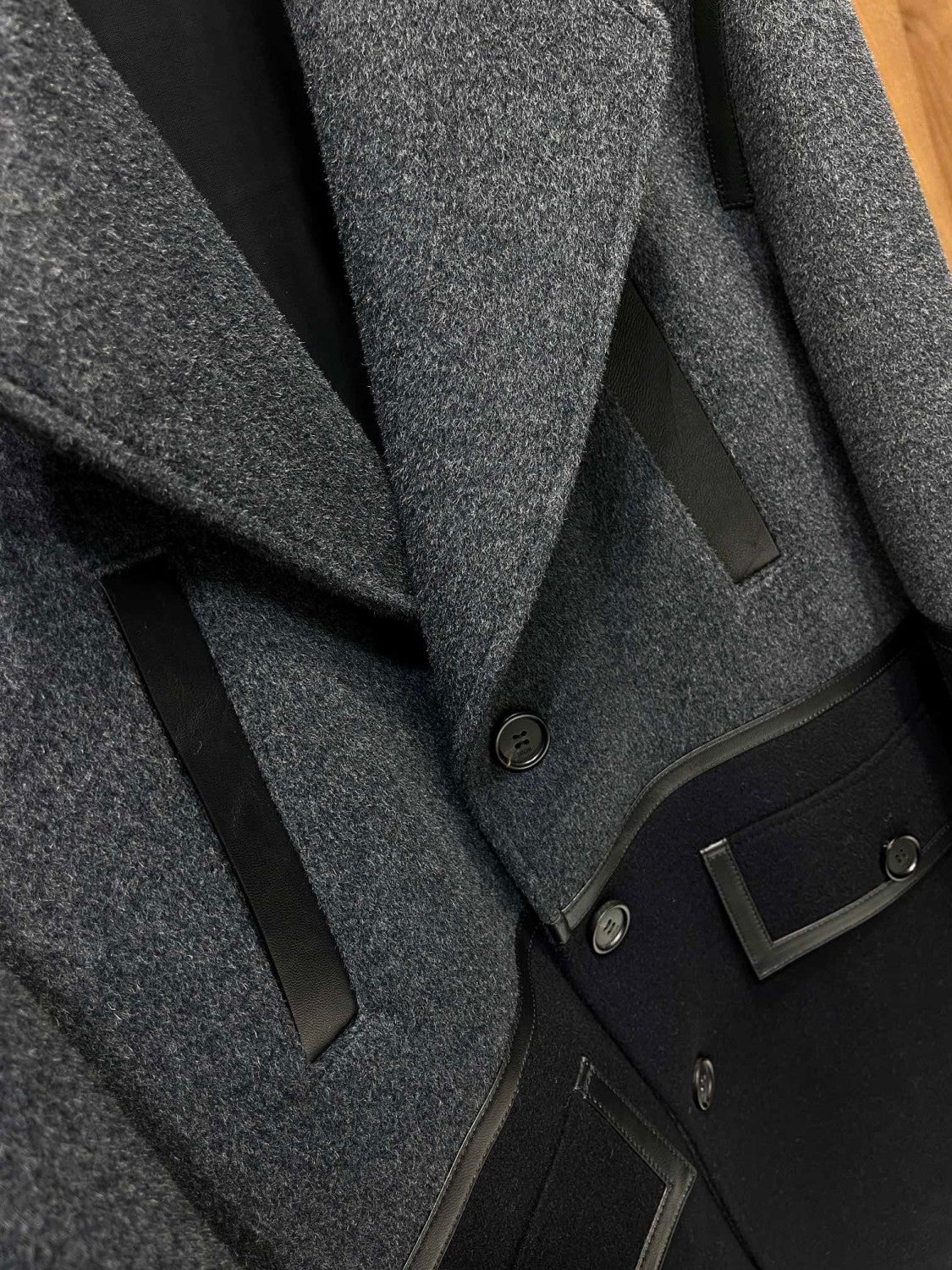 Dior Men's Autumn And Winter Cashmere Blend Medium-Length Colorblocking Long-Sleeved Tweed Coat Jacket Ngvp #9487