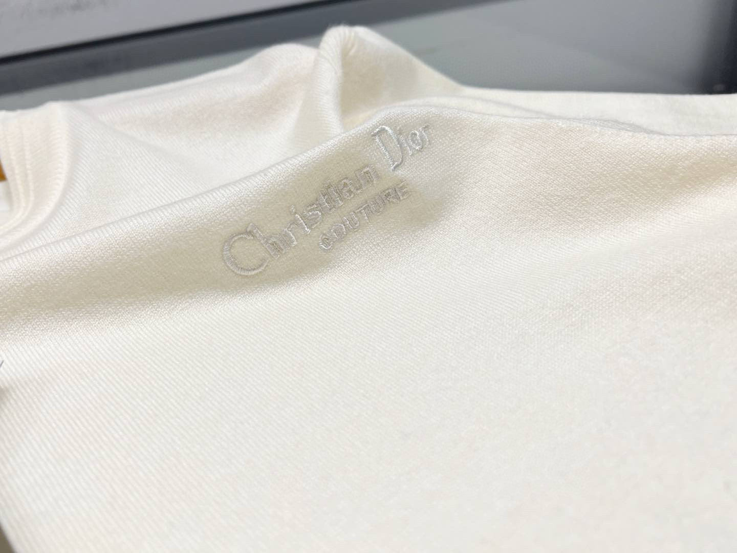 Dior Men's Summer Logo Embroidery Loose Solid Color Round Neck Cotton Short Sleeve T-Shirt #74925