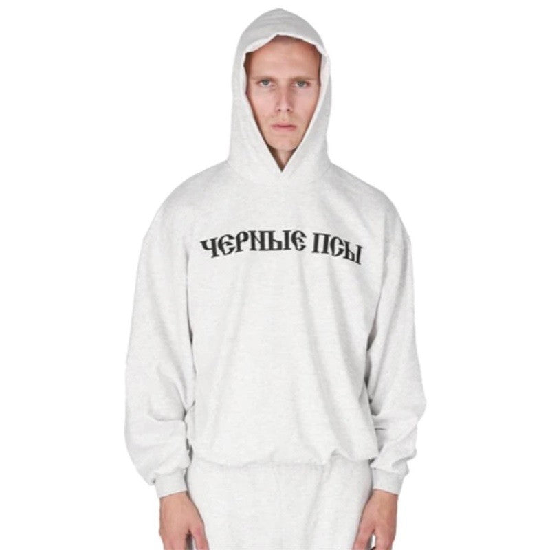 Yeezy X Gosha Kanye Russian Black Dog Grey Black Hoodie Sweatshirt Men's And Women's Spring Autumn High Street Hip Hop Hooded Pullover Hoodie Ngvp #1869