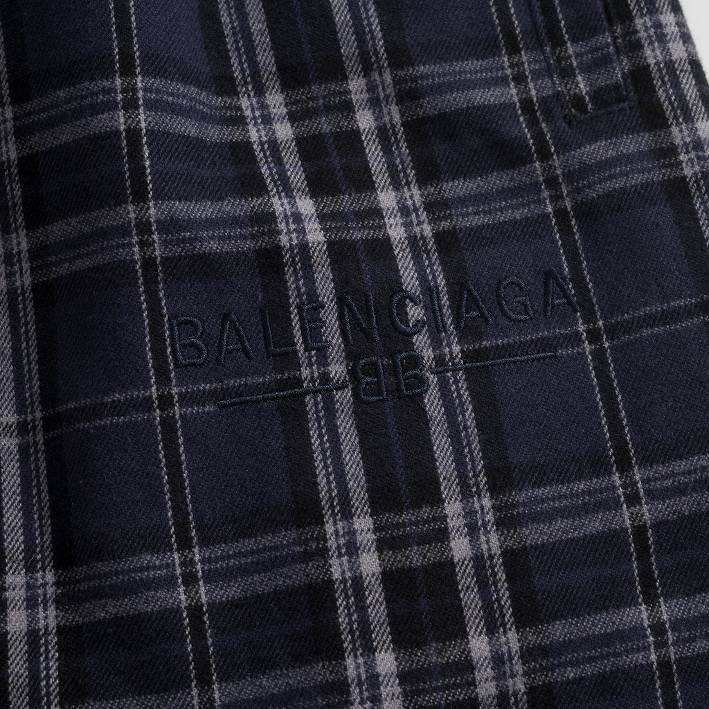 Balenciaga Men's Checkered Elastic Waist Flannel Baggy Pants Four Seasons Solid Color Cotton Casual Trouser Ngvp #1361