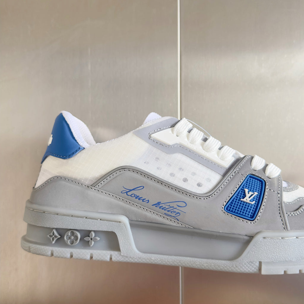 Louis Vuitton Men's LV Trainer Sneakers Round Toe Lace Up Solid Color Low Top Board Shoes Casual Shoes #76831