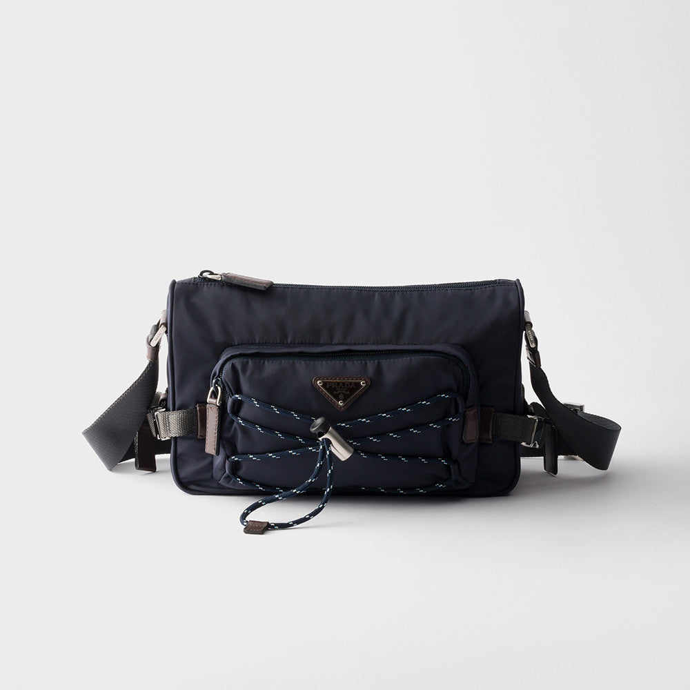 PRADA Black Prada Speedrock Re-nylon Leather Shoulder Bag #334216