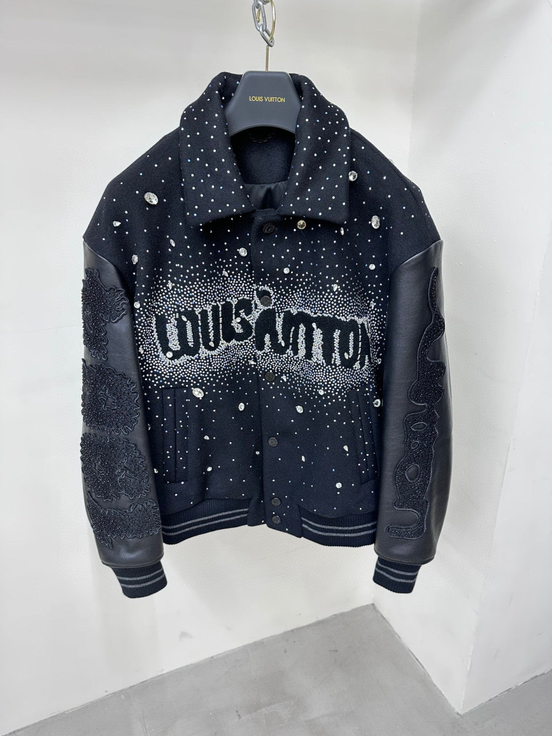 Louis Vuitton Rhinestone Lapel Button Down Jacket #96595