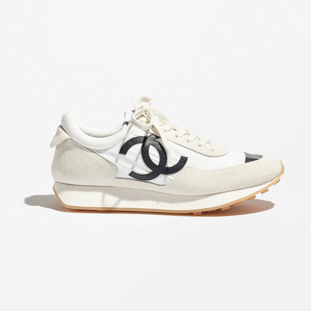 Chanel Sneakers Fabric & Suede Calfskin White & Black #377666