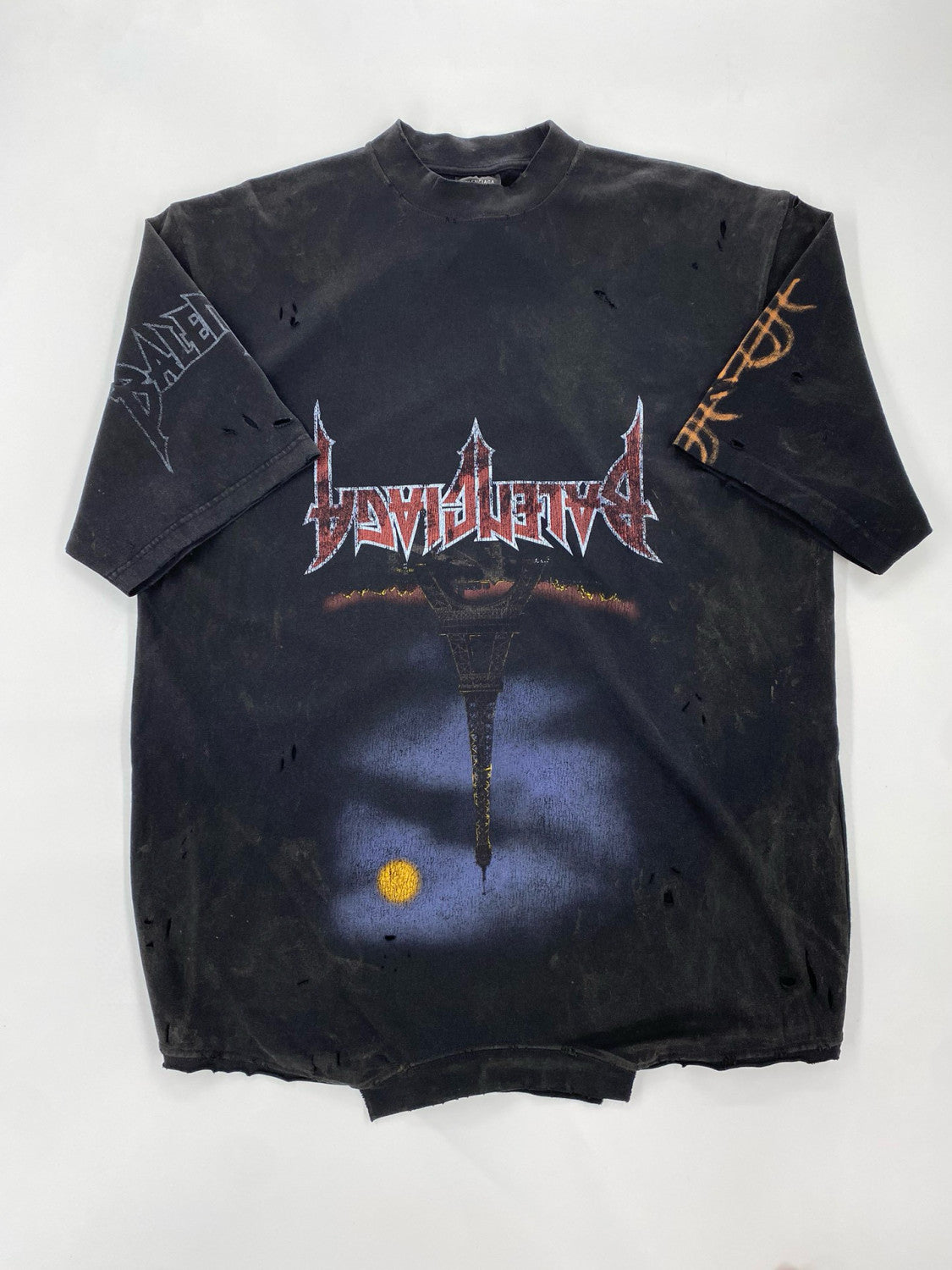 Balenciaga Men's and Women's Summer Monogram Printed Round Neck Loose Fit Short Sleeve T-shirt #99562