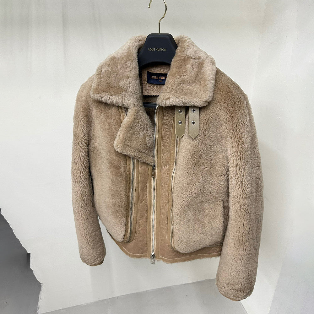 Louis Vuitton Removable Fur Leather Jacket Ngvp #5666