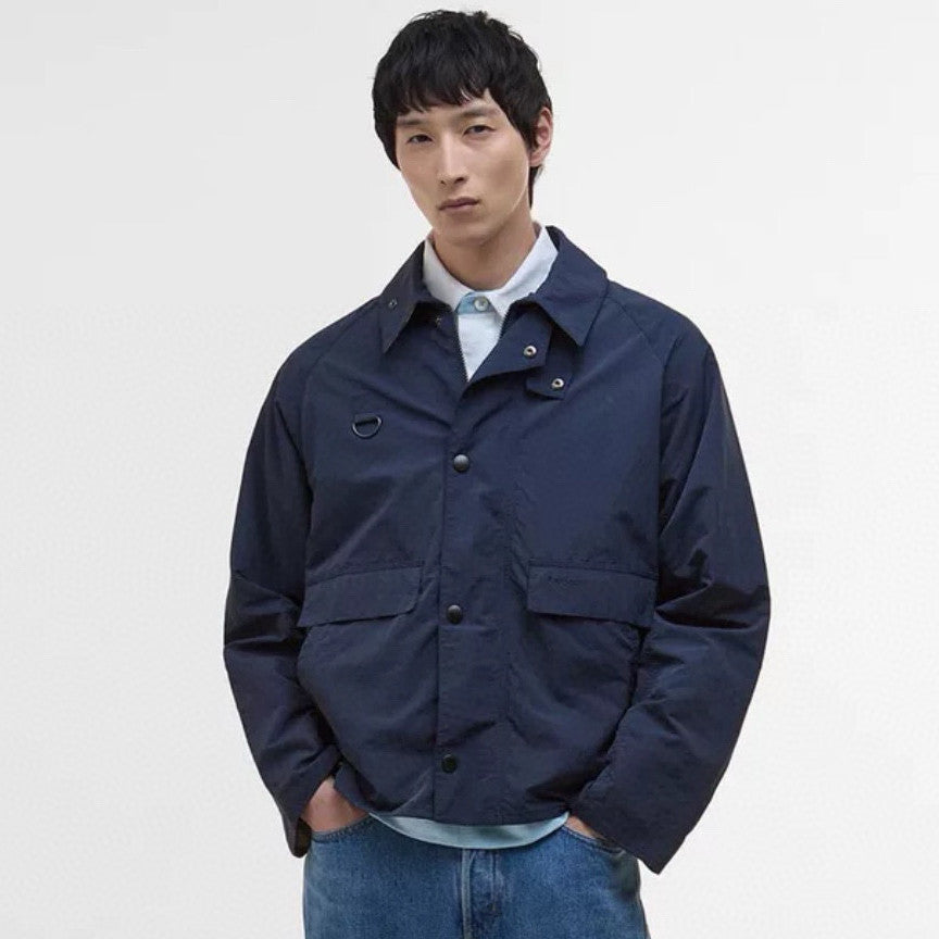 Barbour Men's Spring/Fall Fashion Classic Solid Color Lapel Single Breasted Waterproof Polyester Blend Fabric Casual Oversized Jacket #79495