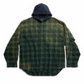 Balenciaga Men's Spring And Summer Fashion Trend Color Blocking Plaid Buttons Hooded Long-sleeved Shirt Loose Casual Ngvp #7448