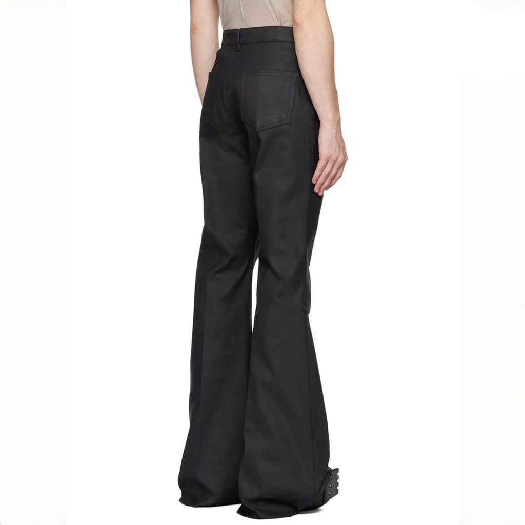 Rick Owens Men's High-street Solid Colour High-waisted Micro-large Denim Trousers Twill Cotton Spring And Autumn Versatile God Pants Ngvp #9827