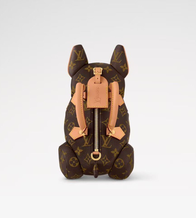 Louis Vuitton 25ss Pooch Bag French Bulldog-shaped design with zip closure Monogram coated canvas shoulderhandbag brown perfect for everyday casual wear #194816