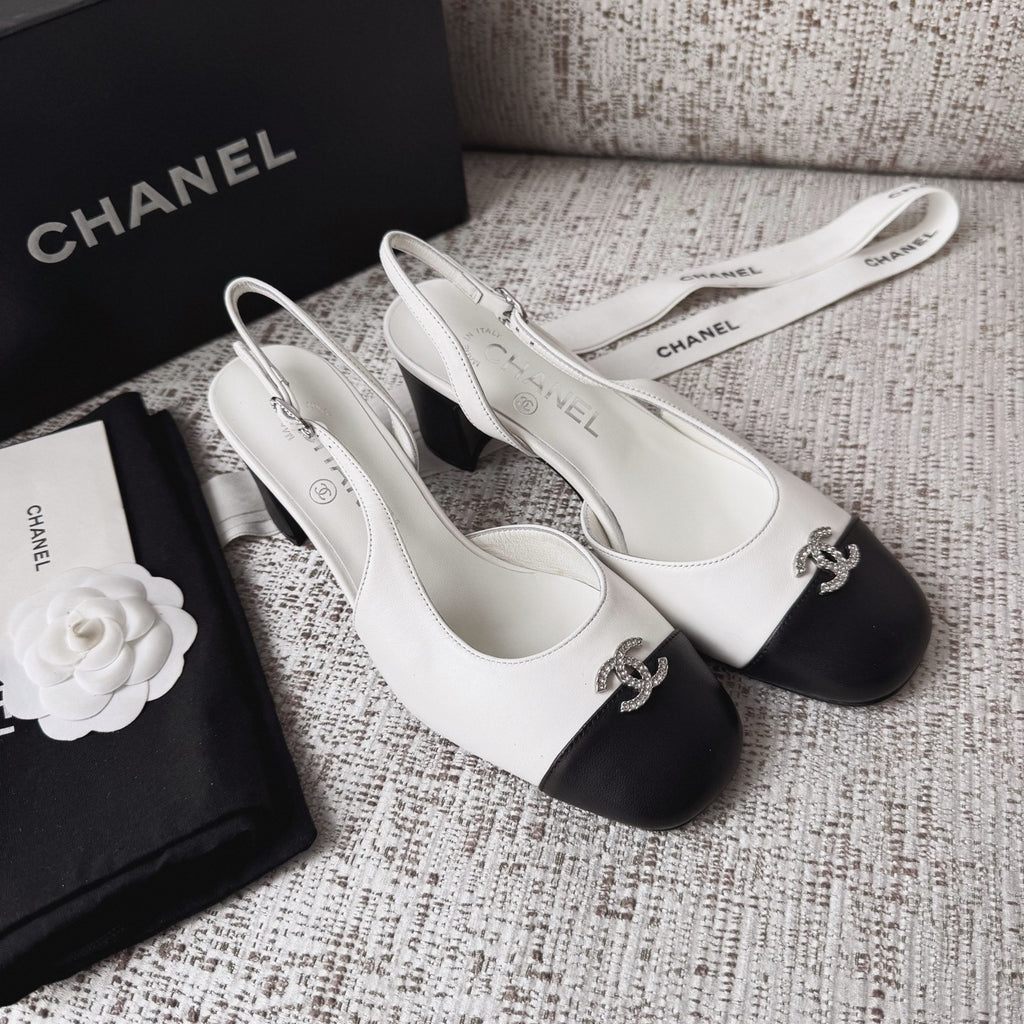 Chanel Cc Diamond Logo Lambskin High Heel Sandals #336670
