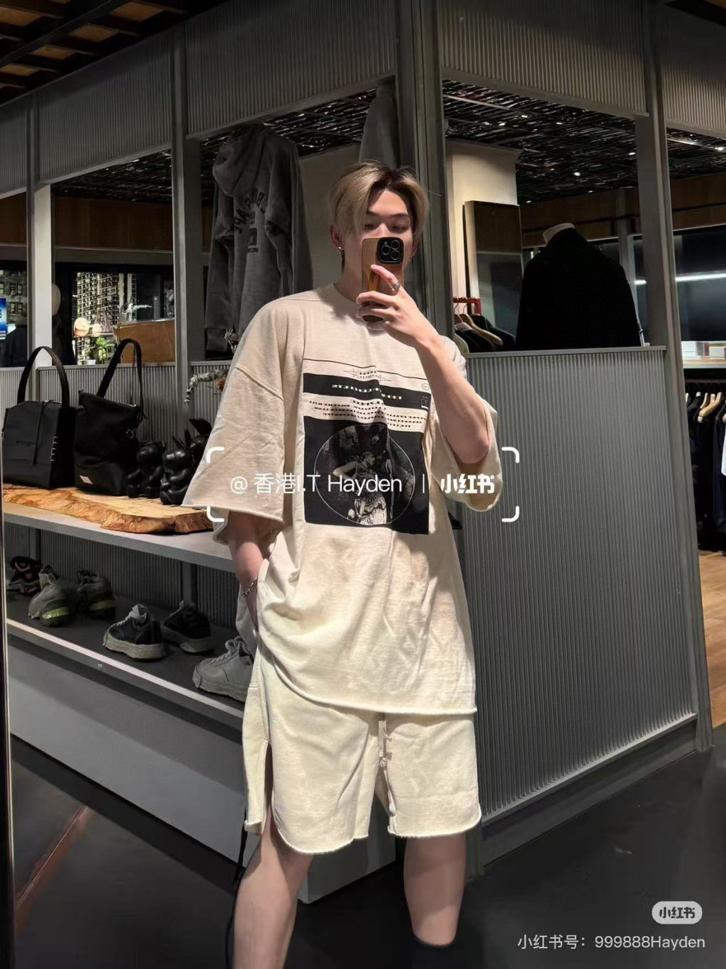 Rick Owens Men's Spring/Summer Drawstring Tie Mid Waist Cotton Solid Color Loose Casual Shorts Back Zipper Ngvp #1951