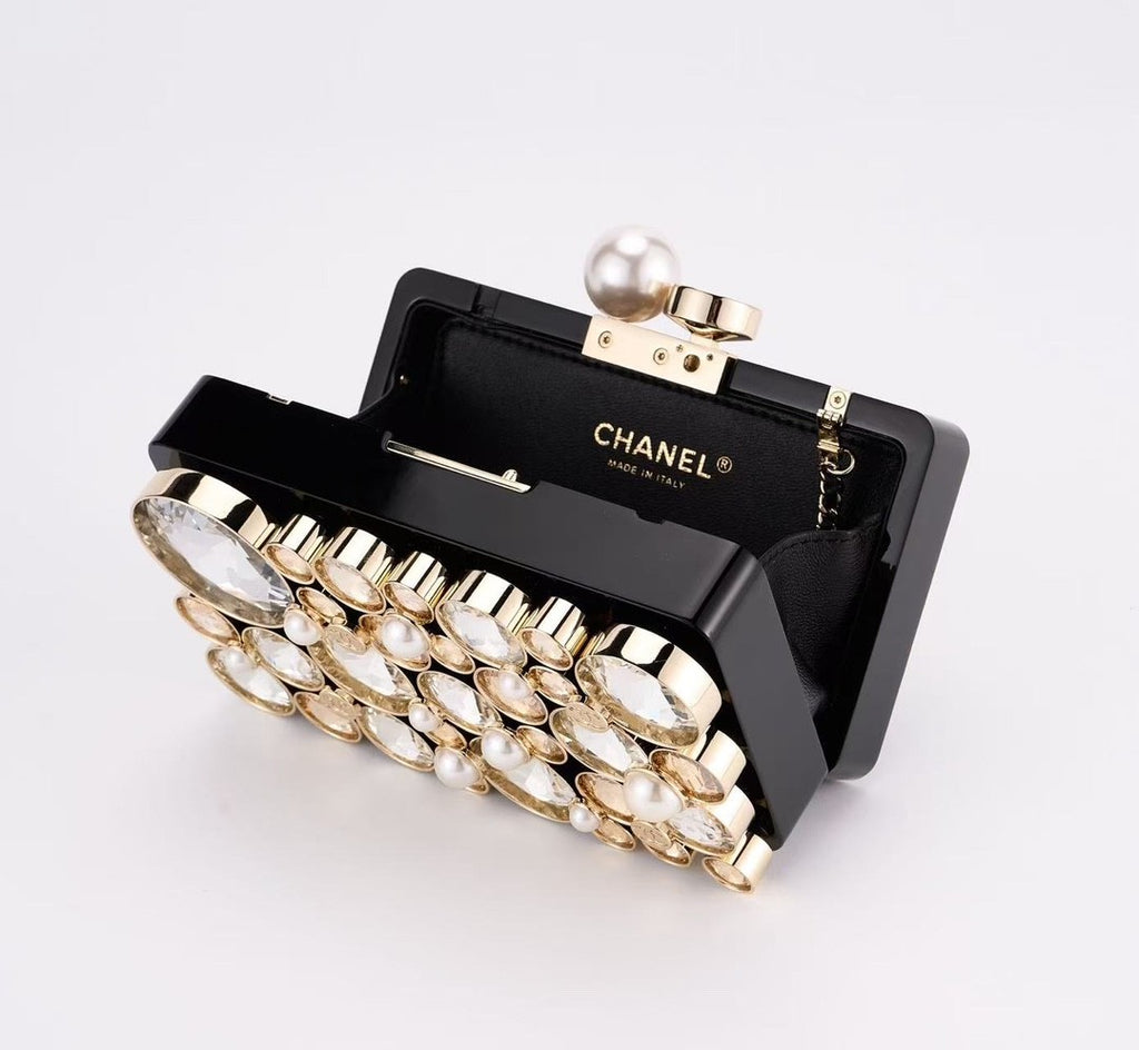 Chanel Women's Logo Diamond Box-Style Handbag Fashion Solid-Color Shoulder Bag Evening Clutch Bag Bags AS5874-B22465-U4633 #81559