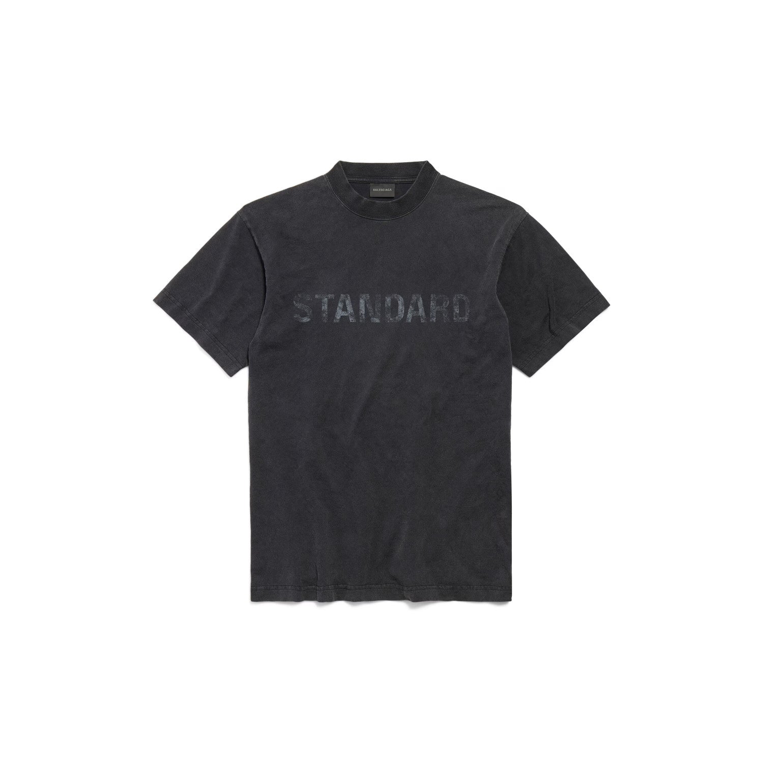 Balenciaga ﻿﻿Men's Summer Standard Print Black Faded Crew Neck Straight-Cut Knit Short-Sleeve T-shirt Ngvp #2353