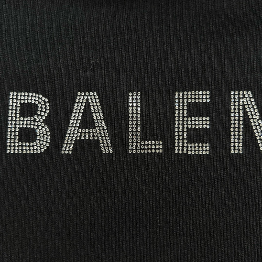 Balenciaga Men's Spring and Autumn Hot Drill Logo Letter Print Black Hooded Sweatshirt #99725