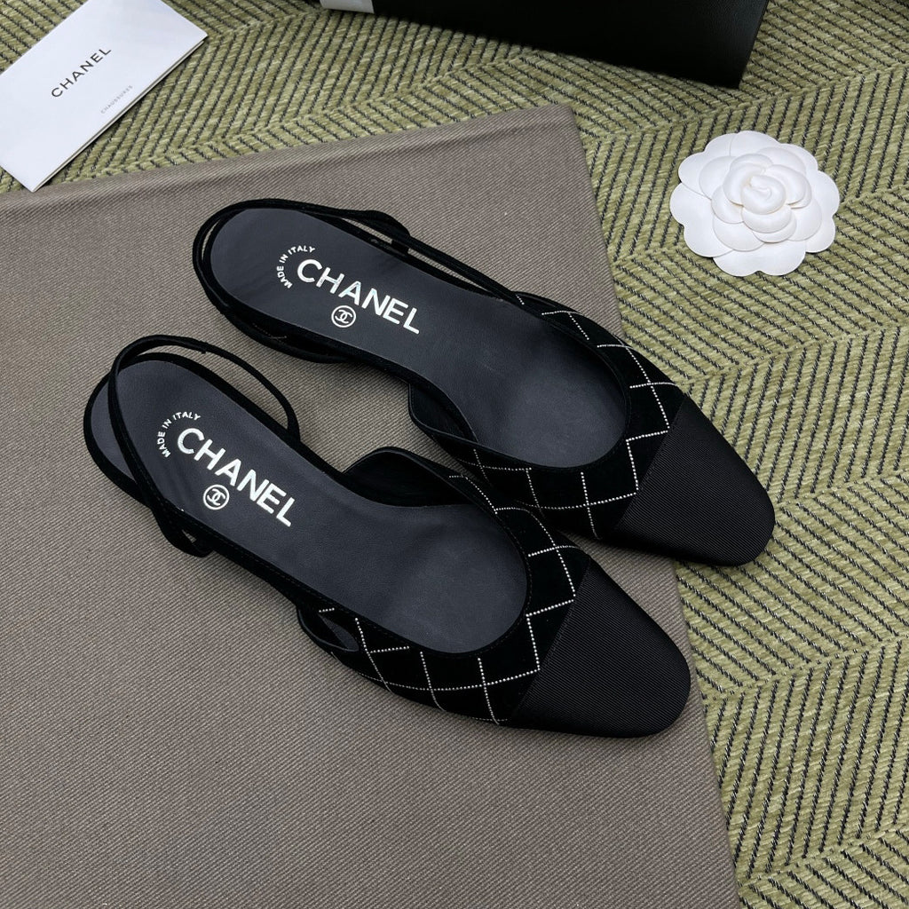 Chanel Women's Spring/Fall Fashion Casual Round-Toe Slip-On High-Heel Chunky-Heel Flat Casual Shoes #78772