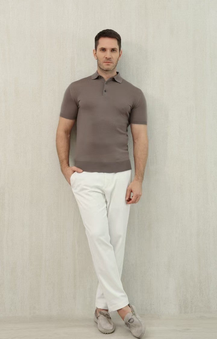 Loro Piana King's Gift® Men's Polo Shirt Spring Summer Fashion Casual Button Short Sleeve Top Knitted T-shirt Lapel Men's Clothes Ngvp #9957