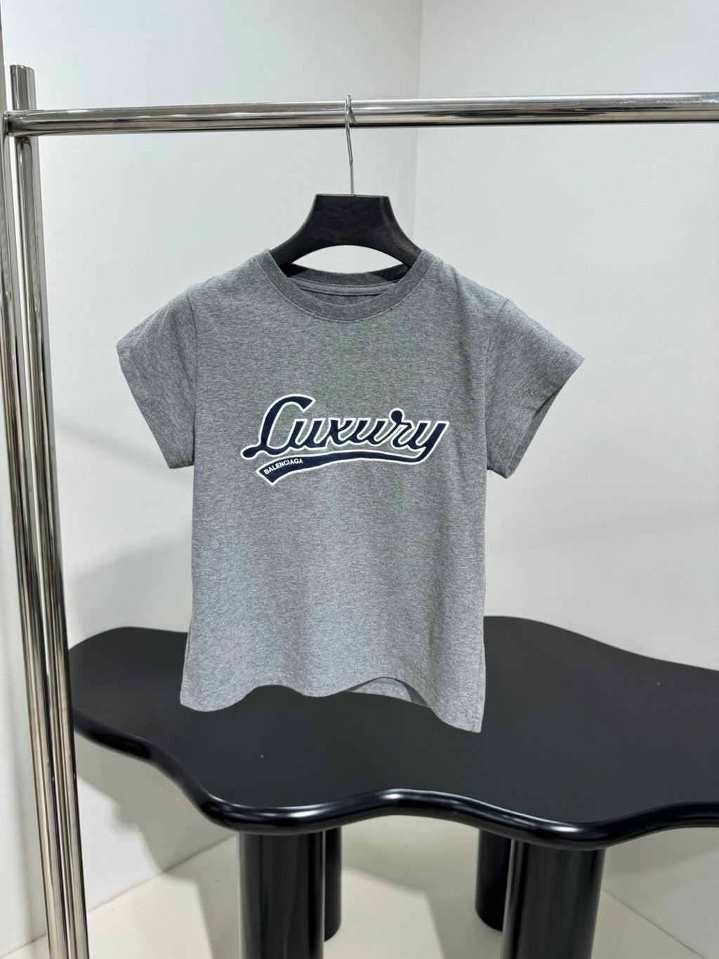Balenciaga Men's and Women's Summer Fashion Casual Crew Neck Script Oversized Printed Short-Sleeve T-Shirt #78522