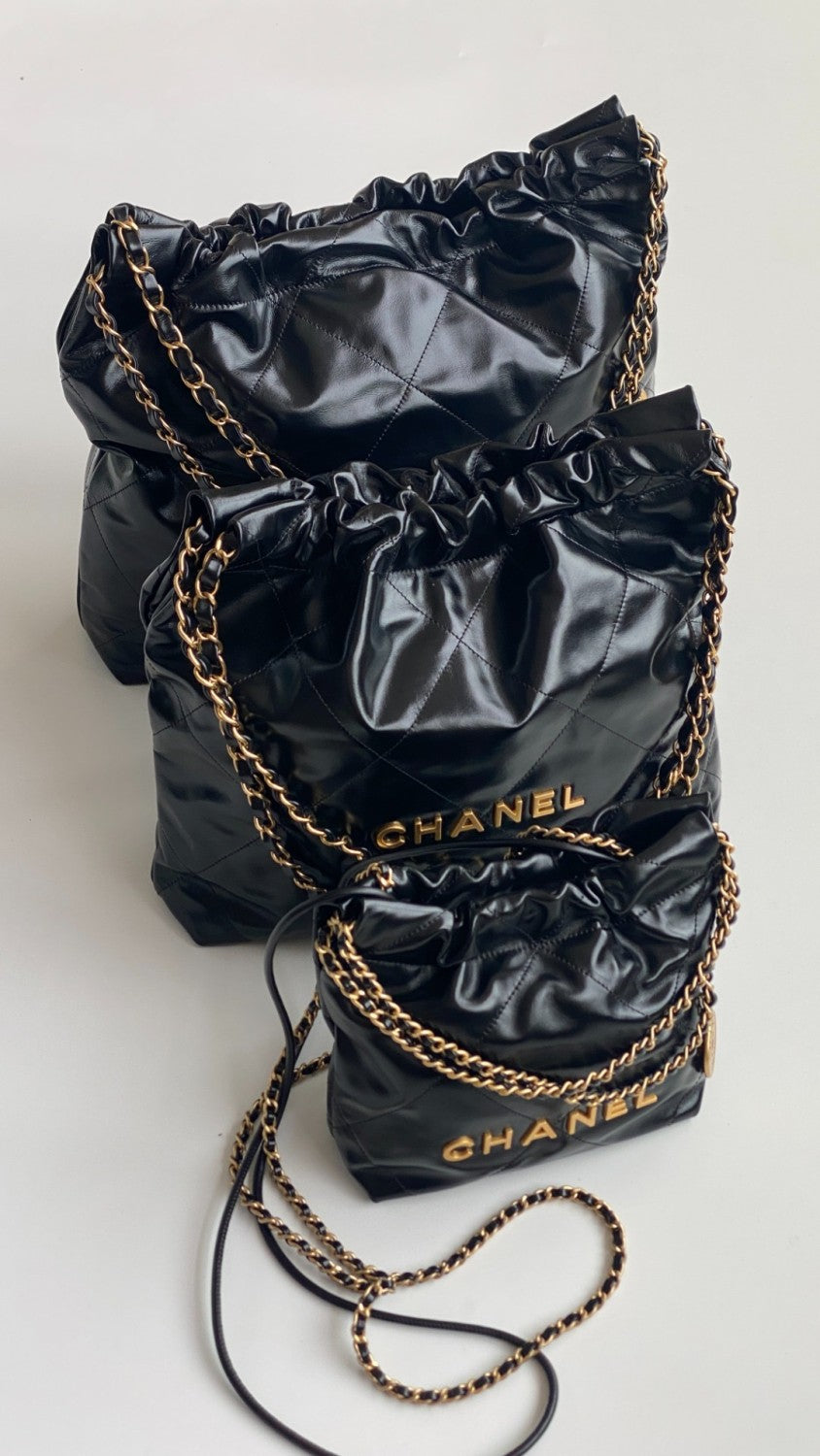 Chanel Mini Small And Large Classic Women's Waxed Leather Tote With Gold-tone Woven Chain Strap Shopping Bag Bags #193542