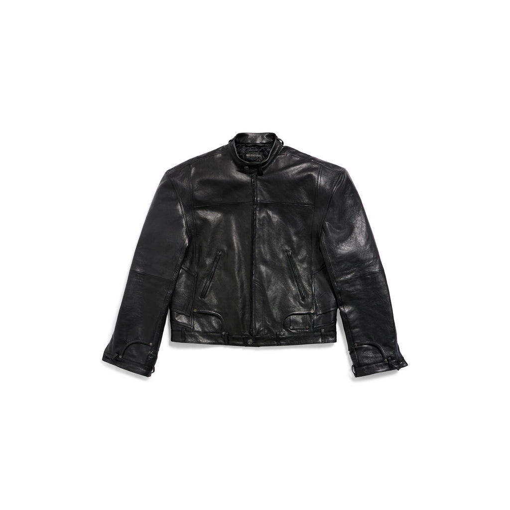 Balenciaga Deconstructed Zip-Up Jacket In Black Ngvp #6682