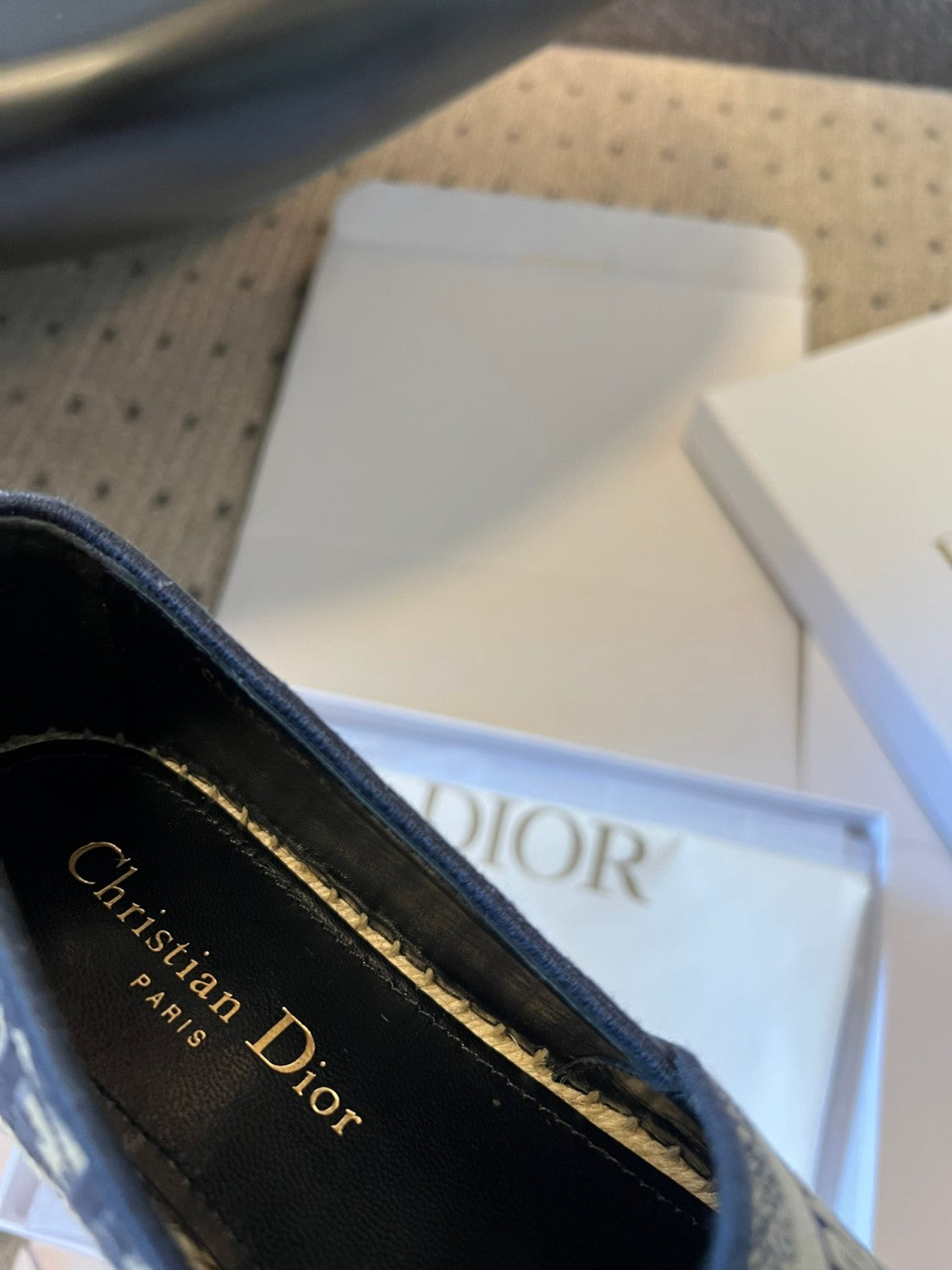 Dior Granville Women's Alphabet Printed Comfortable Knitted Straw Shoes Casual Single Shoes #76298