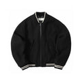 Dries Van Noten Men's Spring And Autumn Striped Zipper Casual Loose Wool Jacket Black Long Sleeved Round Neck Jacket Ngvp #7288