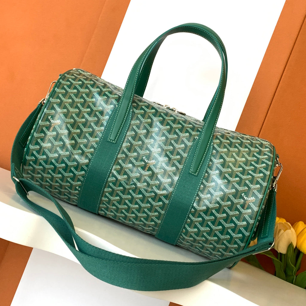 GOYARD Barrel 40 Men's And Women's Logo Printing Canvas Collocation Calf Leather Sports Bag Travel Bags #75143