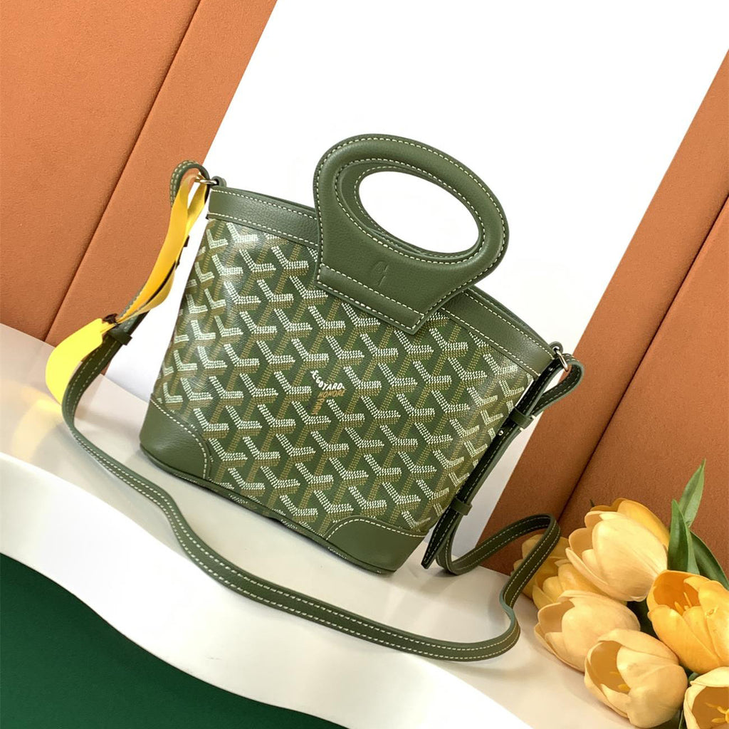 GOYARD Beluga Women's Y-shaped Floral Print Adjustable Detachable Shoulder Strap Canvas And Calfskin Shoulder Mini Bag Crossbody Handbag Bags #77441