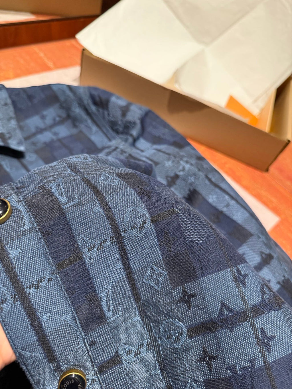 Louis Vuitton Monogram Tartan Denim Overshirt #334103