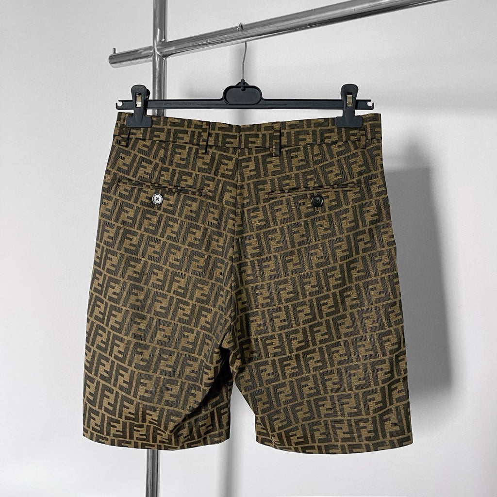Fendi Men's Summer Solid Colour Letter Logo Print Bermuda Shorts Pants #99371