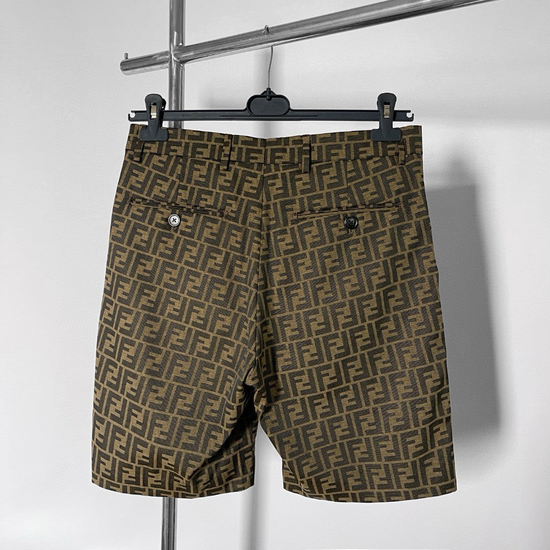 Fendi Men's Summer Solid Colour Letter Logo Print Bermuda Shorts Pants #99371