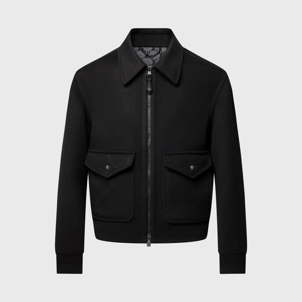 Louis Vuitton Men's Fall/Winter Fashion Casual Solid Color Lapel Zipper Double Faced Waist Tuck Wool Jacket #78932