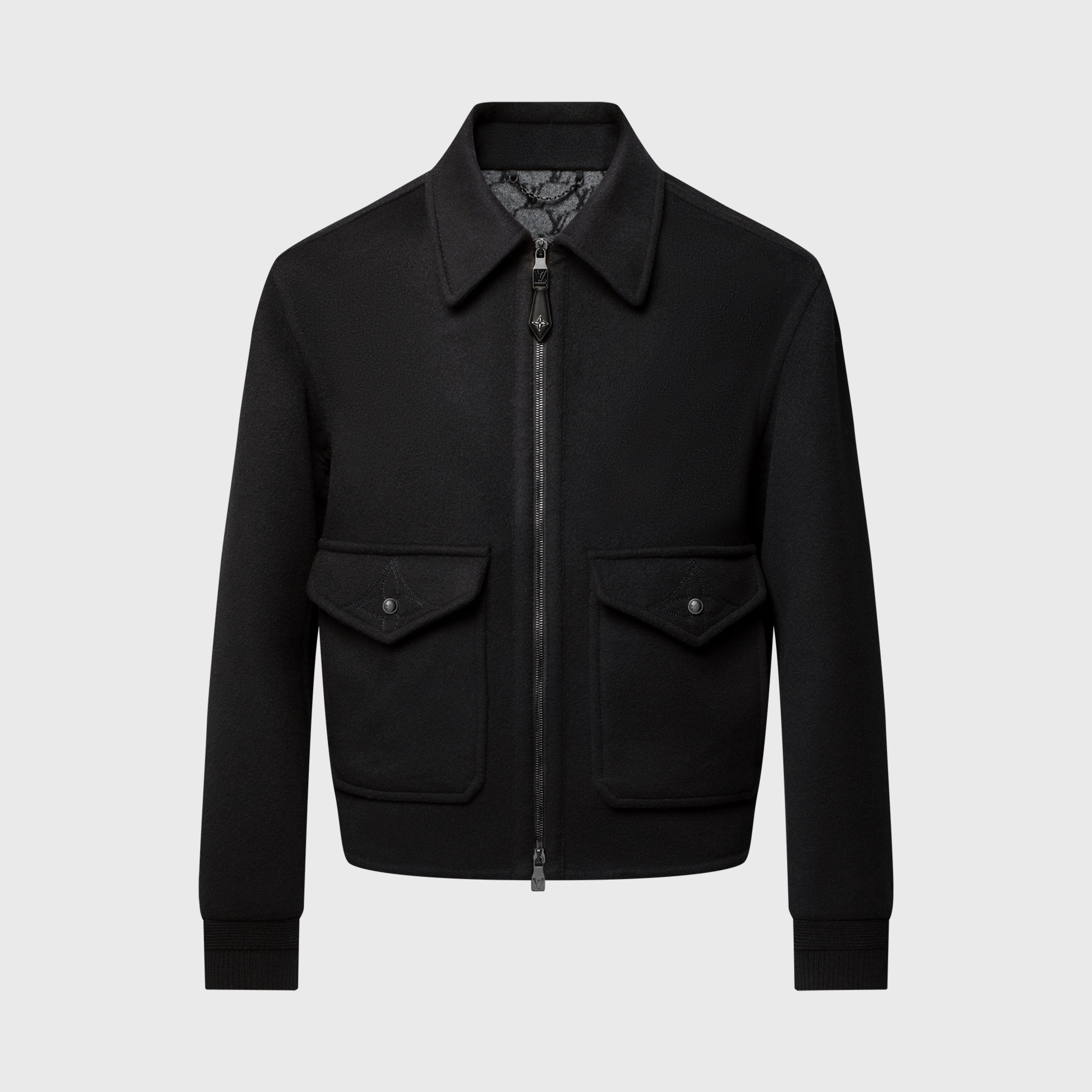 Louis Vuitton Men's Fall/Winter Fashion Casual Solid Color Lapel Zipper Double Faced Waist Tuck Wool Jacket #78932
