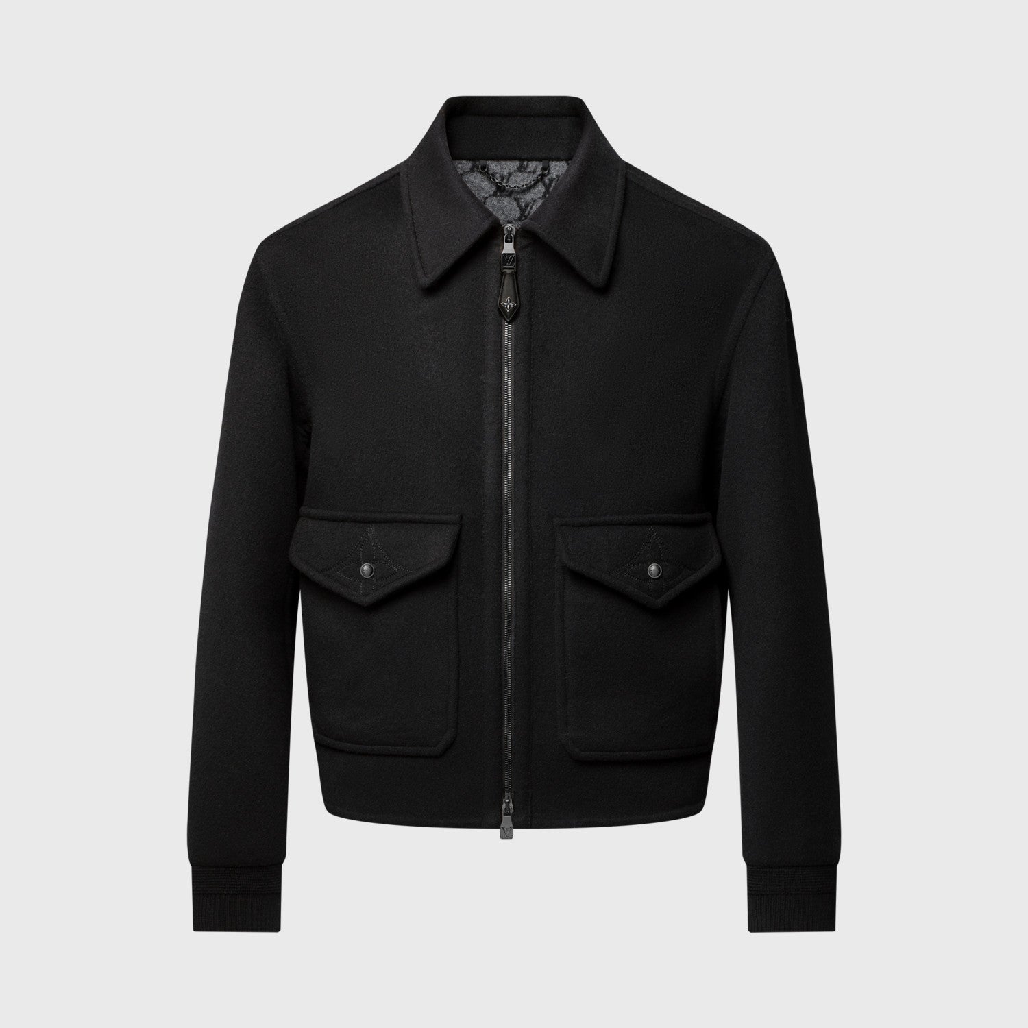 Louis Vuitton Men's Fall/Winter Fashion Casual Solid Color Lapel Zipper Double Faced Waist Tuck Wool Jacket #78932