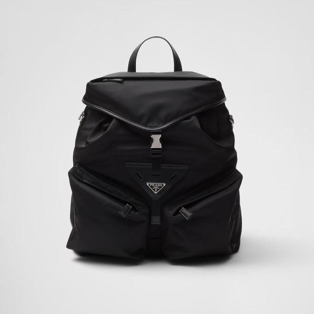 Prada Men's And Women's Large-capacity Backpack With Black Triangle Logo Stylish Travel And Hiking Backpack With A Sophisticated Casual Look Bags Bag #195657