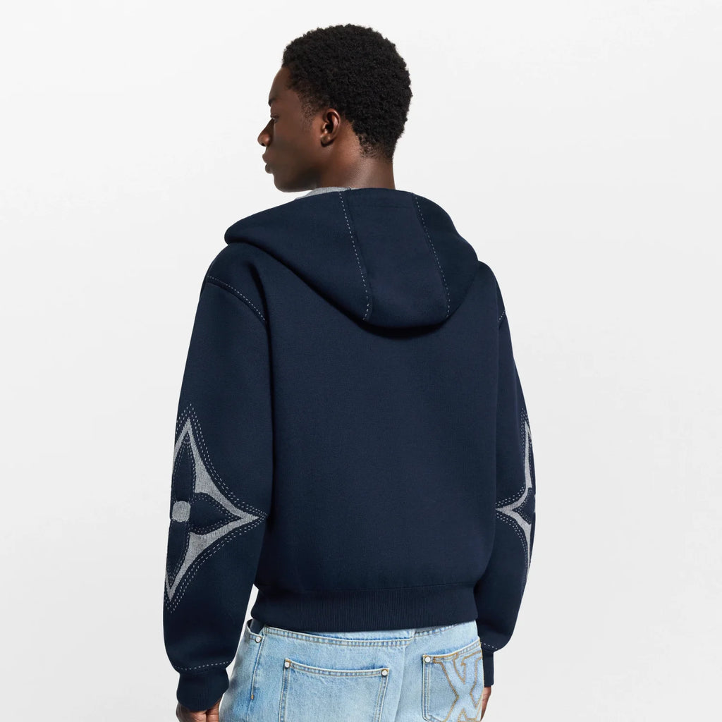 Louis Vuitton Graphic Intarsia Zipped Cotton Hoodie #334469