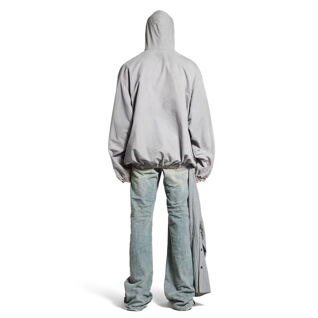 Balenciaga Solid Color Cotton Ripstop Zippered Hooded Long Sleeved Jacket Loose Fit #333080