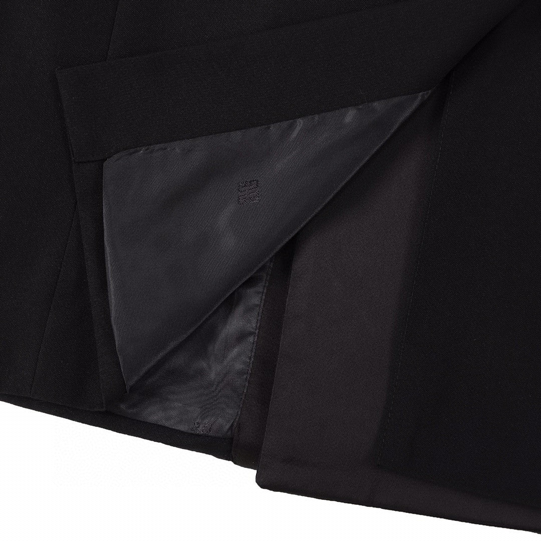 Givenchy Men's Women's Fall/Winter Logo Printed Wool Blend Lapel Loose Black Long Sleeve Blazer Jacket Ngvp #6944