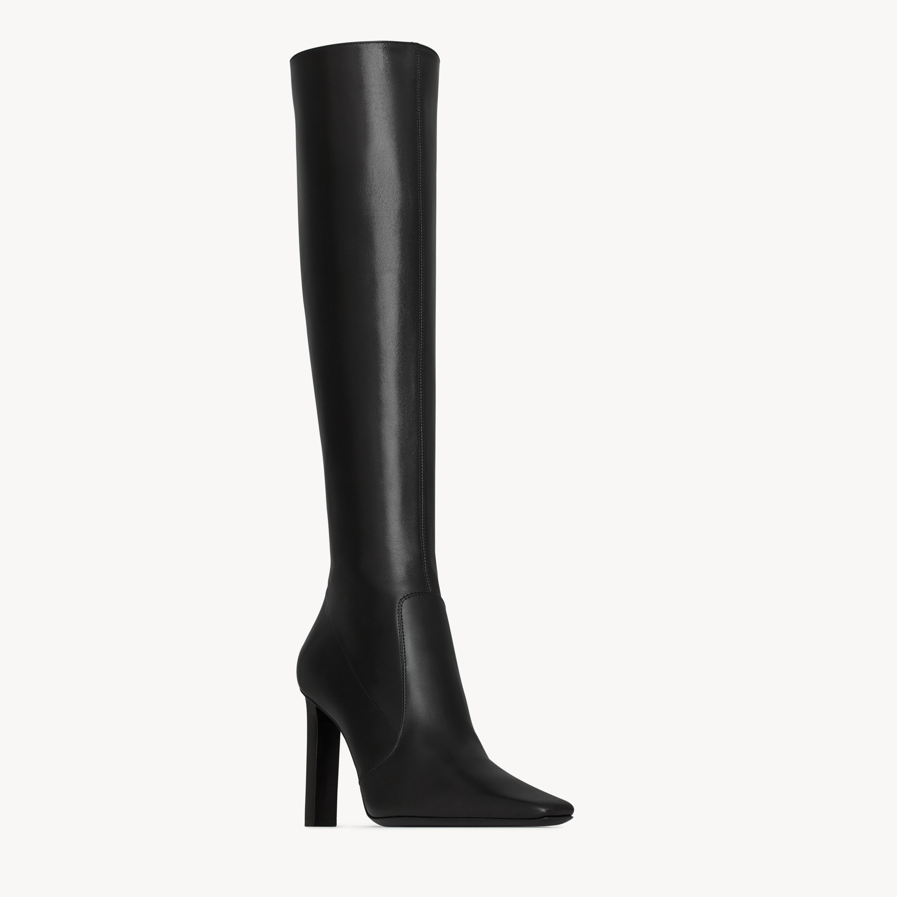 Saint Laurent FRANCOISE Women's Classic Pointed Toe Side Zip Leather High Heel Boots 10cm Heel High Heel Shoes #79181