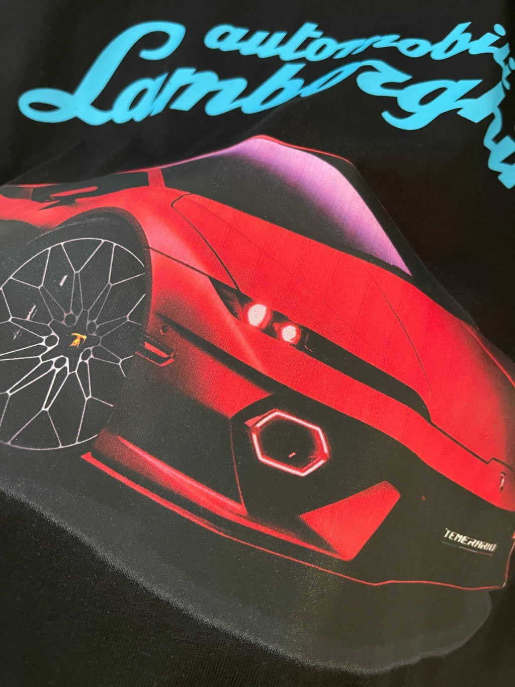 Balenciaga x Lamborghini Men's And Women's Summer Car Printing Round Neck Cotton Short Sleeve T-Shirt #71838