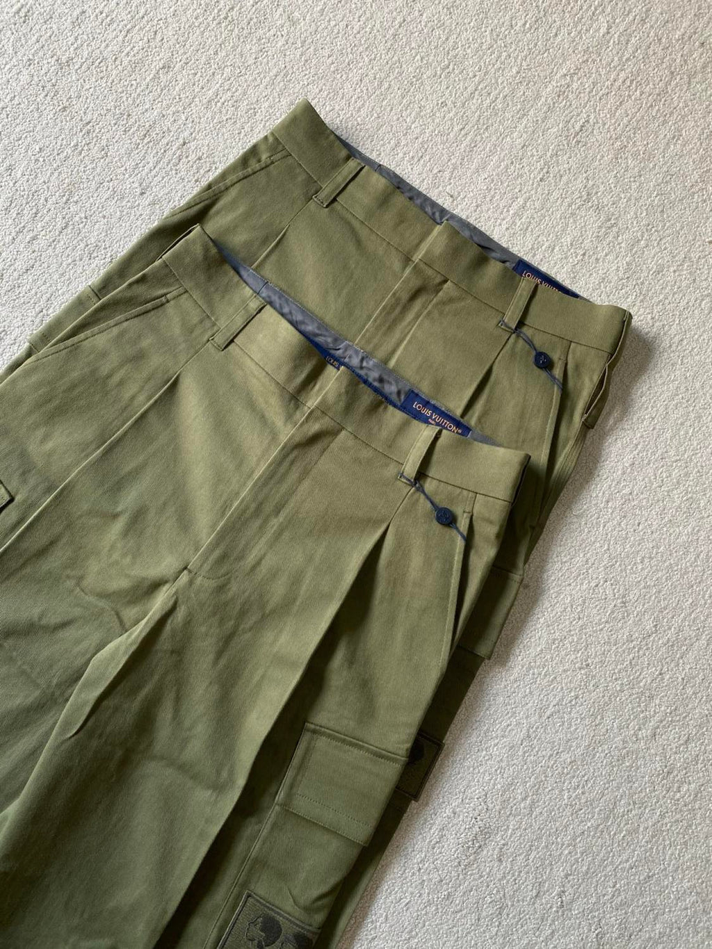 Louis Vuitton Men's Spring/Fall Fashion Casual Solid Color Cotton Twill Workwear Pants With Embroidery Pants #78875