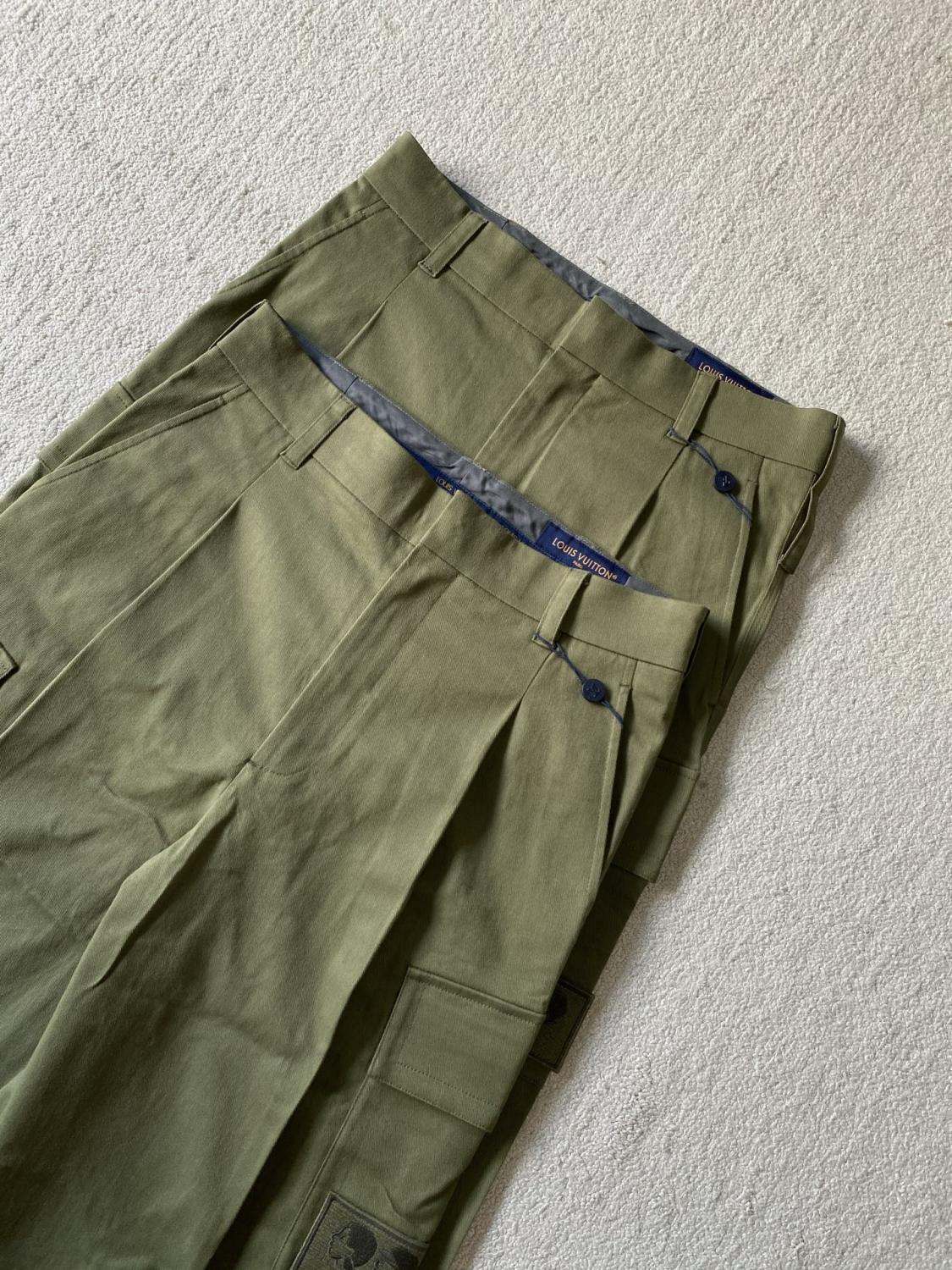 Louis Vuitton Men's Spring/Fall Fashion Casual Solid Color Cotton Twill Workwear Pants With Embroidery Pants #78875