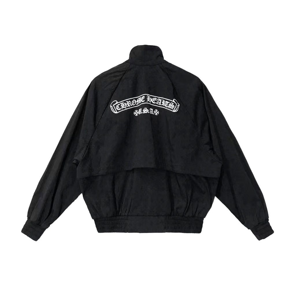 Chrome Hearts Men's And Women's Spring/Fall Fashion Casual Solid Color High Neck Classic Print Long Sleeve Jacket #79322
