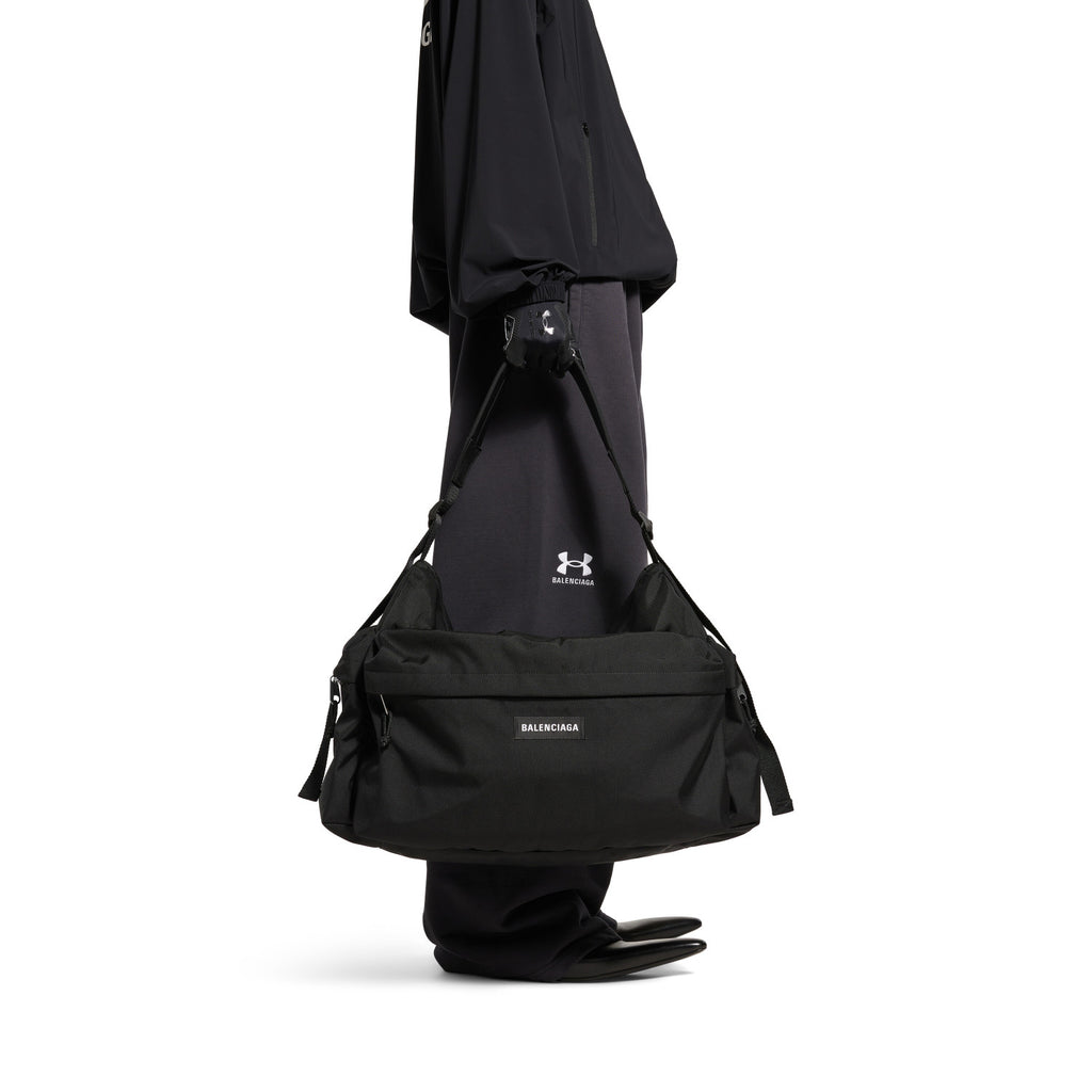 Balenciaga EXPLORER Medium Multi-Pocket Weekend Travel Bag Adjustable Shoulder Strap Stylish Casual Black Men's Bags #82446A