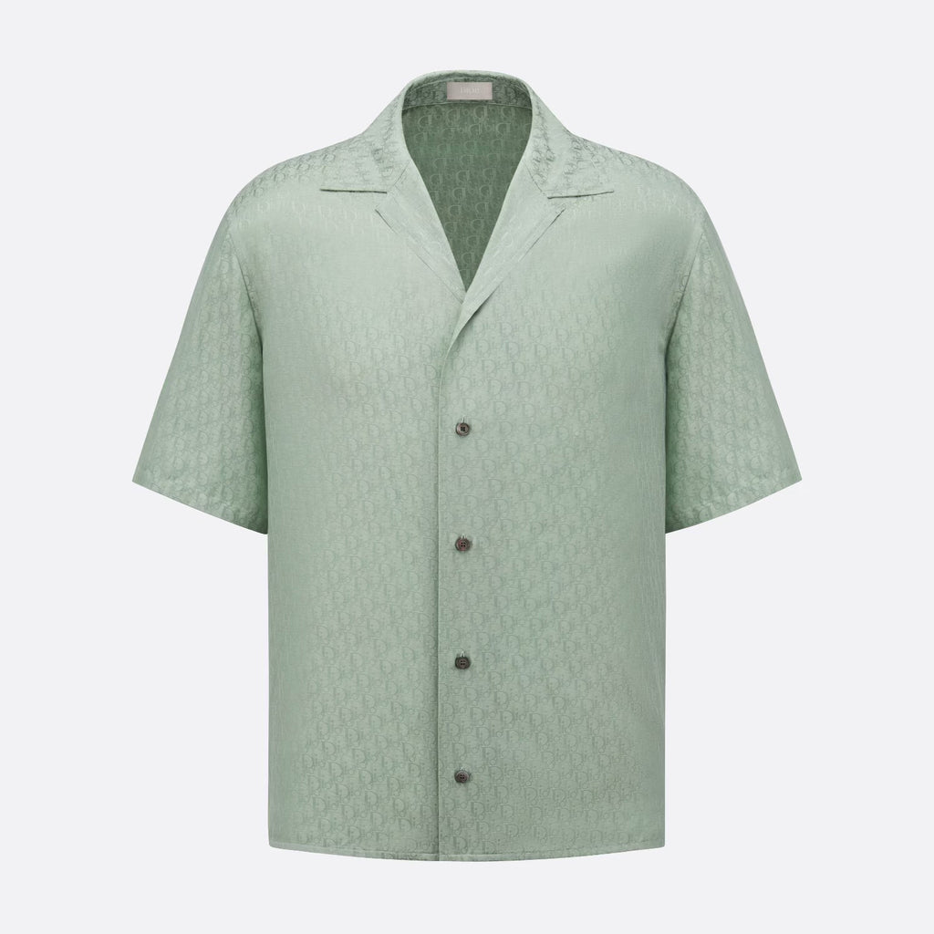 Dior Men's Summer Solid Color Letter Printed V-Neck Single Breasted Short Sleeve Shirt #76919