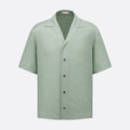 Dior Men's Summer Solid Color Letter Printed V-Neck Single Breasted Short Sleeve Shirt #76919