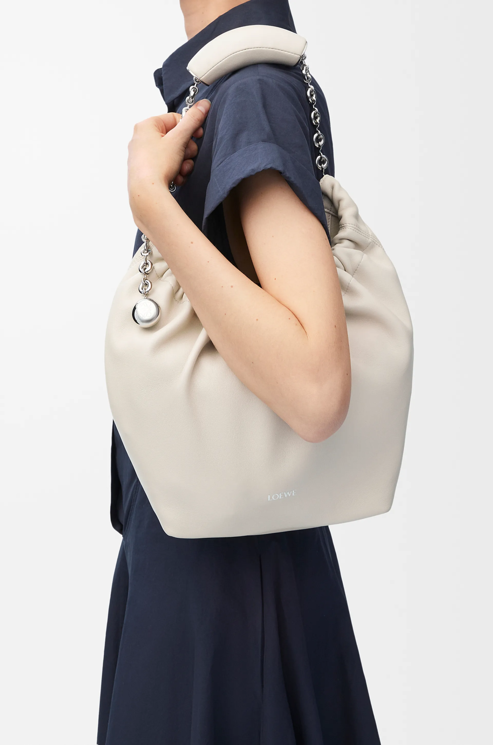 Loewe Women's Small Soft Napa Lambskin Squeeze Handbag Logo Solid Color Adjustable Shoulder Strap Crossbody Tote Bag Bags 0010948040 #81756