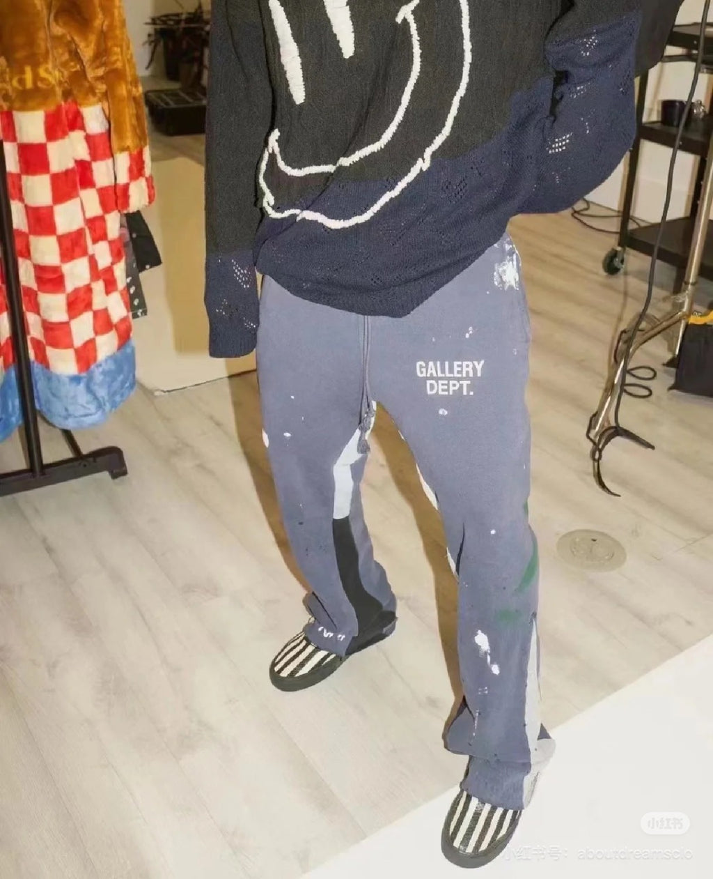 Gallery Dept Men's Spring And Autumn High Street Trend Structure Splicing Splash Ink Casual Sweatpants American Fashion Casual Straight Casual Pants #71782