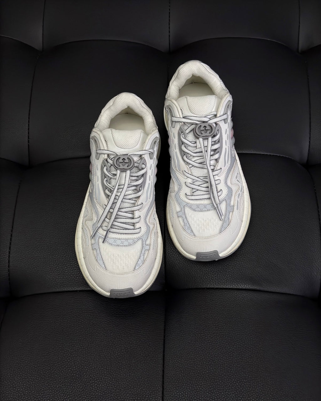 Gucci 2.0 Men's and Women's Mesh Leather Round Toe Drawstring Low Top Sneakers Shoes #77124